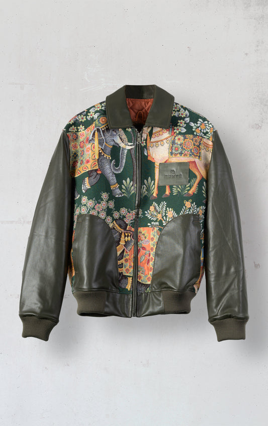 MUNYÉ Adorned Elepant Leather Jacket